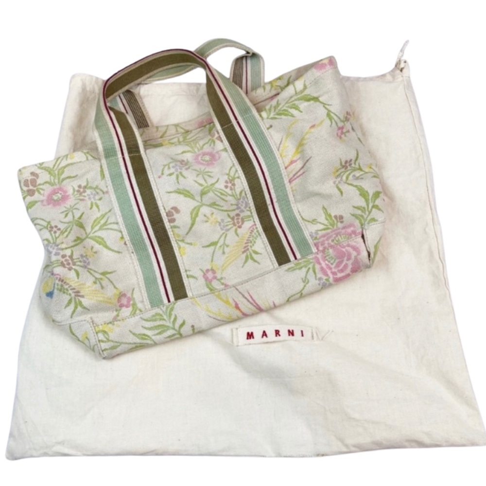 Marni floral canvas tote